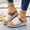 White, variant on Women's Summer Hemp-Woven Flip-Flops, Thick-Soled Wedge Platform Design, Open Toe Non- Comfort Sandals, Stylish Casual Beach Slides for Daily Outdoor Wear Black 36