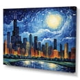thumbnail image 2 of Designart "Starry Night Chicago The wall art" Chicago Wall Art Living Room, 2 of 5