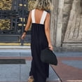 thumbnail image 4 of Women’s Sleeveless Maxi Dress with Cross Halter Neck and Loose Fit Long Length Casual Summer Sundress Black L, 4 of 5