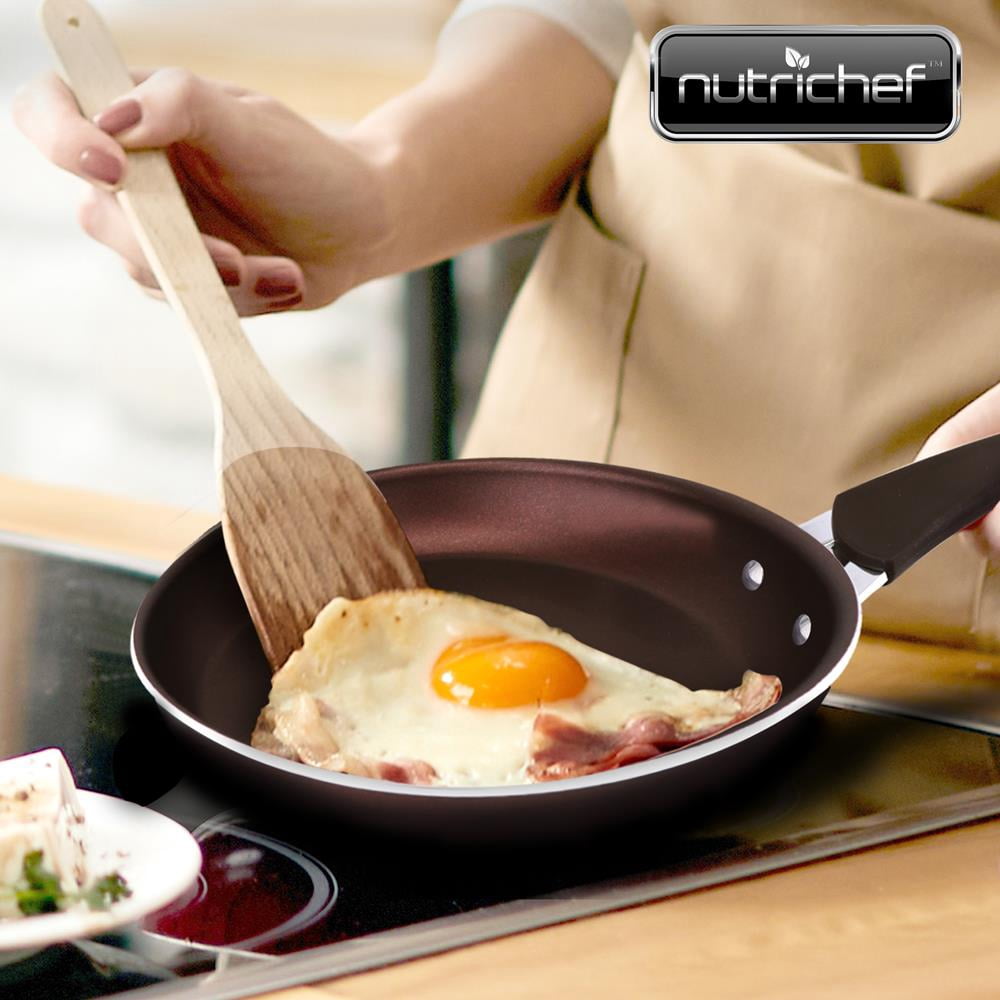 10'' Medium Fry Pan - Non-Stick High-Qualified Kitchen Cookware, Safe for Gas, Electric, Ceramic & Induction Counter Cooktops (Works with Models: NCCW14SBR & NCCW20SBR) - NutriChef NCCW14SBRMFP