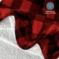 thumbnail image 4 of Bare Home Plush Sherpa Bed Blanket - Fluffy & Soft - Reversible - Lightweight - Twin/Twin XL, Buffalo Plaid - Red/Black, 4 of 6