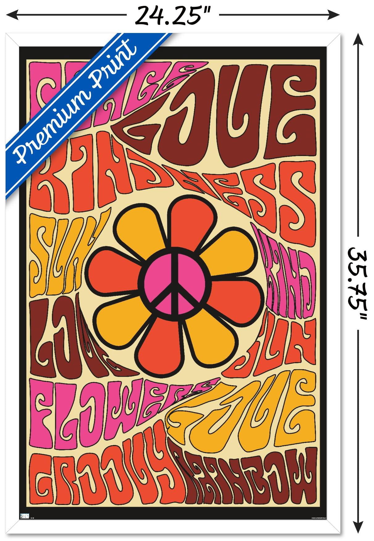 Peace, Love, and Kindness Wall Poster, 22.375" x 34" Framed