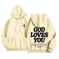 thumbnail image 3 of LEKDFST Christian Hoodies for Men Inspirational God Sweatshirts Faith Jesus Hoodie Vintage Bible Verse Graphic Pullover Beige L, 3 of 8