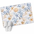 thumbnail image 2 of Summer Blue Washable Small Entryway Area Rugs 2'x3', Yellow Coral Shell Starfish Ocean Marine Life Low Pile Throw Rug Non-Slip Sturdy Edge Binding Carpet for Front Door Floor Room Entry, 2 of 9