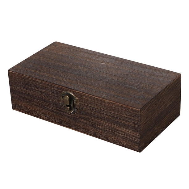 Organizador de artículos diversos de viaje, tapa de bloqueo de ahorro de espacio, caja de almacenamiento de madera, caja de joyería rectangular a prueba de polvo, manualidades de maquillaje, carbón LingWen 8390611409913