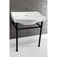 thumbnail image 2 of Kingston Brass VPB3308B Victorian 30-Inch Ceramic Console Sink (8-Inch, 3-Hole) in White, 2 of 8