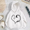 thumbnail image 4 of Spazoro Girls Pullover Hoodie with Pockets, Relaxed Fit Soft Long Sleeve Cat Heart Graphic Print Hooded Neck Trendy Casual Sweatshirt for Kids White Size 9-10, 4 of 5