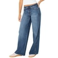 thumbnail image 2 of Celebrity Pink Women's and Women's Plus Baggy Wide Leg Jeans, Available in Regular, Short, Long Inseams, Sizes 1-24, 2 of 5