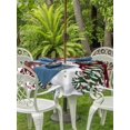 thumbnail image 2 of Outdoor Tablecloth with Umbrella Hole and Zipper, Red Plaid Snowman Christmas Round Table Cloth 60 Inch Waterproof Tablecloth, Xmas Tree Snowflake Balls Picnic Table Cover for Patio Camping, 2 of 7