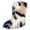 Blue White Flower, variant on Women's Faux fur Boot Furry Fluffy Short Snow Boot Mid-Calf Boots Warm Comfortable Outdoor Flat Shoes