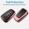 thumbnail image 3 of Key Fob Cover Compatible with Toyota RAV4 Camry 4Runner Highlander Corolla Prius Avalon C-HR GT86 2018-2025 Keychain Case Holder Protector,Rose, 3 of 5