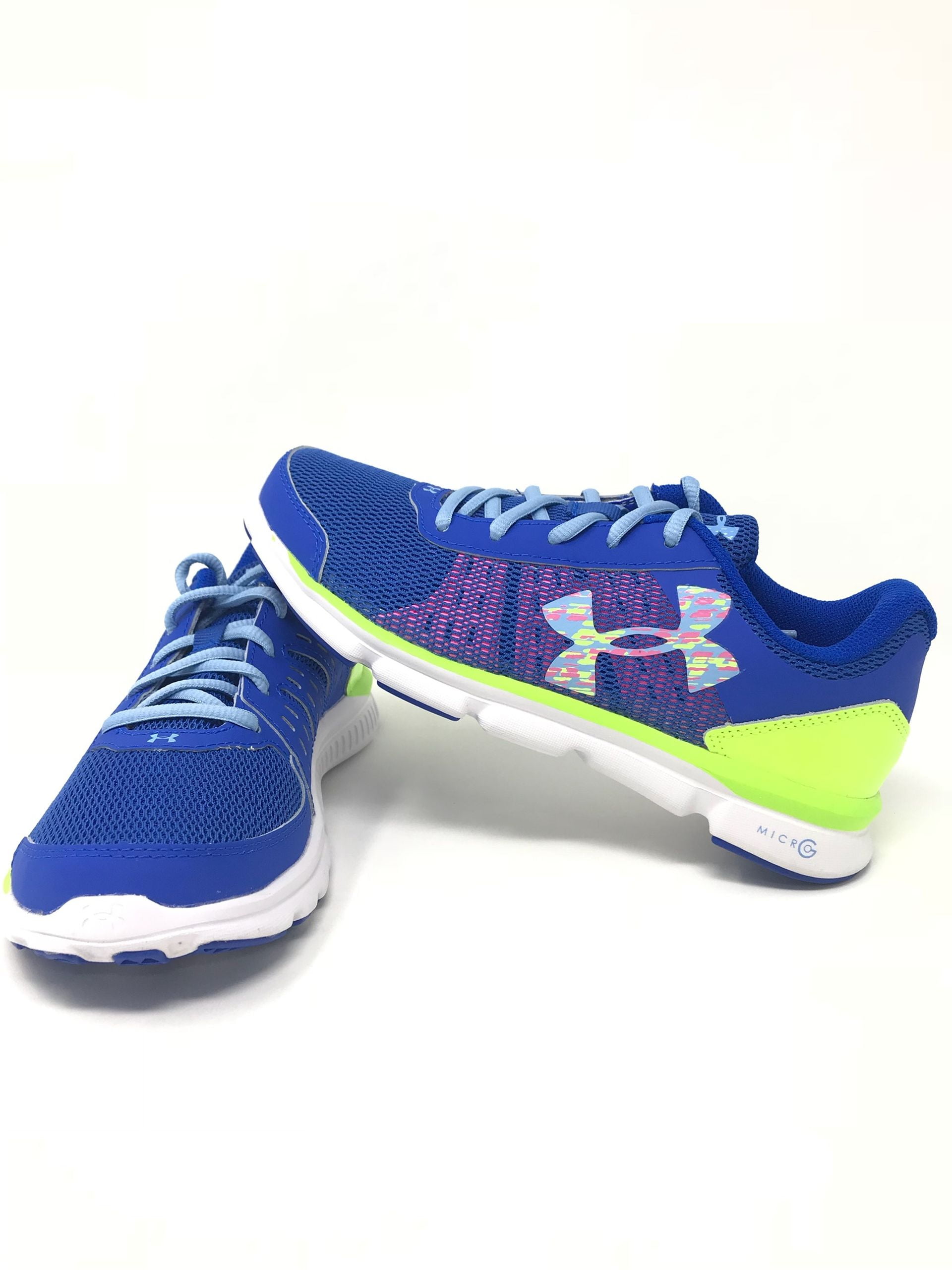 Under Armour Girls MicroG® Speed Swift Running Shoes UK13.5 Blk/aqu/pink 1266306 