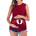 thumbnail image 2 of IROINNID Nursing Tank for Women Solid Color Print Sleeveless Pregnant Vest Clothe Top,Burgundy, 2 of 6
