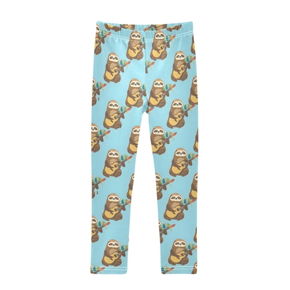 joogoo Girls' Leggings Sloth and Guitar Yoga Pants 6T