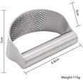 thumbnail image 4 of Stainless Steel Garlic Press Rocker with Green Silicone Peeler and Cleaning Brush & Coffee Spoon, 4 of 8