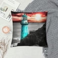 thumbnail image 2 of Chilfamy Sunset Ocean Lighthouse Pillow Covers for Couch Sofa Indoor Outdoor Pillow Case Pillowcase Zipper Closure 1PC 22x22in, 2 of 5