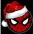 thumbnail image 2 of Girl's Marvel Christmas Spider-Man Santa Hat Graphic Cropped T-Shirt Black Large, 2 of 3