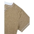 thumbnail image 7 of FASHIONWT Men Melange Jersey Shirts Summer Short Sleeve Button Henley T-Shirts, 7 of 7