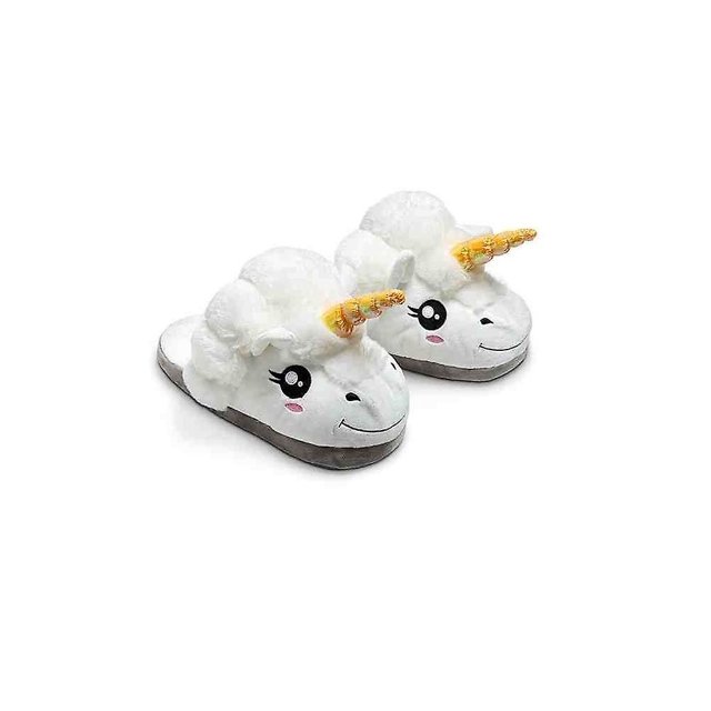 Pantuflas Unicornio Blancas Para Adulto. Cálido y cómodo! TUNC Sencillez