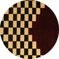 thumbnail image 1 of Ahgly Company Indoor Round Abstract Brown Modern Area Rugs, 6' Round, 1 of 4