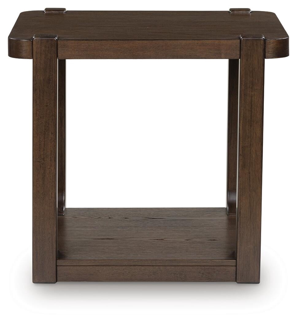 Signature Design by Ashley Breckington Rectangular End Table Table with Storage Shelf, Dark Brown