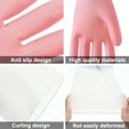 thumbnail image 3 of Paquete de 3 guantes de limpieza reutilizables - Guantes para lavar platos con palmas en relieve - Guantes domésticos impermeables para lavandería, 3 of 5