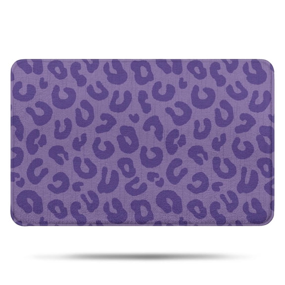 Purple Leopard Print Bathroom Rugs Mat,Non Slip Microfiber Bathroom Rug,Rubber Backing,Soft Bathroom Mats for Bathroom Floor,Tub and Shower,17x27in(43x68cm)