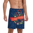 thumbnail image 2 of Bixox Men's Merry Christmas 1 printed lightweight casual shorts, soft sleep shorts with pockets., 2 of 7