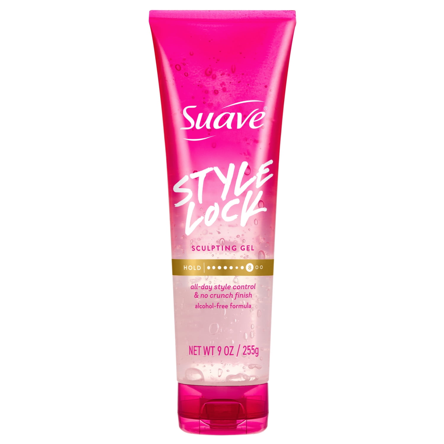 Suave Style Lock Sculpting Hair Gel for Women, Maximum No-Crunch Hold, Alcohol-Free Formula, Soft Salon-Quality Finish, 9 oz