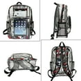 thumbnail image 5 of clear backpack, heavy duty pvc transparent backpack stadium approved with reinforced strap school bookbag for school, workplace, stadium, travel, security, festival, college (black), 5 of 5