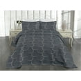 thumbnail image 2 of Ambesonne Geometric Quilted Coverlet 3 Pcs, Circle Pattern Dark Back, Queen Size, Charcoal Grey and Coconut, 2 of 4