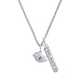 thumbnail image 1 of Delight Jewelry Silvertone Little Bird Initial - E - Silvertone Balance Bar Charm Necklace, 23", 1 of 4