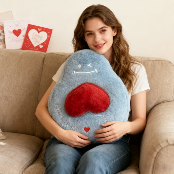 Cojines decorativos con forma de corazón | Regalos de San Valentín | Cojines decorativos para sofá | Poliéster suave | Cojín decorativo de 45 x 45 cm