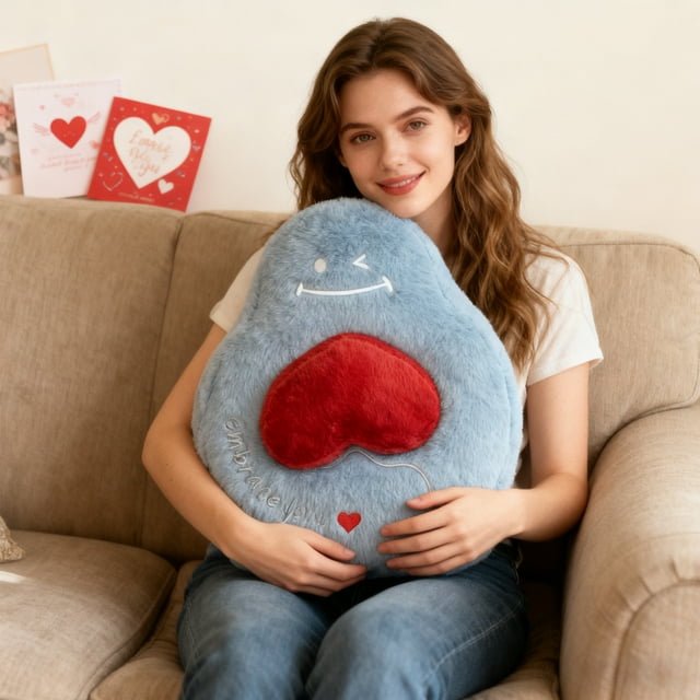 Cojines decorativos con forma de corazón | Regalos de San Valentín | Cojines decorativos para sofá | Poliéster suave | Cojín decorativo de 45 x 45 cm