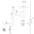 thumbnail image 7 of Shower System with Ceiling Mounted Rain Shower and Adjustable Handheld Shower, Luxury Bathroom 16'' Shower Head High Pressure Rain Mixer Set, Brushed Nickel, 7 of 7
