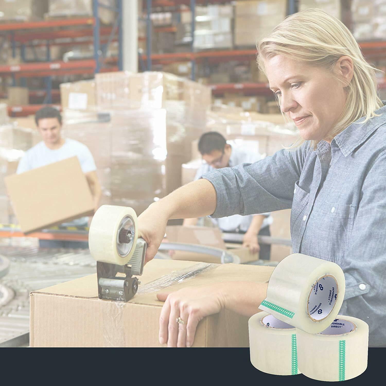 24 Rolls Premium Clear Carton Box Sealing Packing Tape 2.0 Mil Thick 3"x110 yard