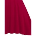 thumbnail image 4 of Rosegal Plus Size Eyelets Ruched High Low Punk Dress Deep Red L, 4 of 4