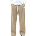 thumbnail image 4 of Zimjoy Beige Joggers Pants for Men Big and Tall Casual Corduroy Sweat Pants Loose Fit Elastic Waist Wide Leg Joggers Clothing with Pockets, Beige M, 4 of 7
