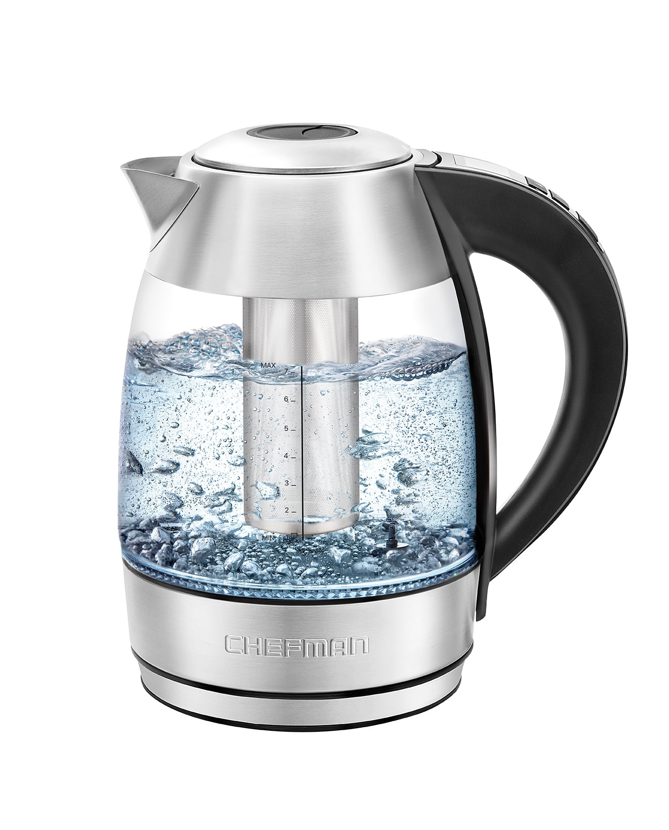 CHEFMAN 1.8 Liter water boiler Electric Glass Kettle w/ 5 Presets & Tea  Infuser 816458024488