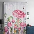 thumbnail image 5 of Mushroom Semi Sheer Curtains Drapes for Living Room, Bedroom, French Doors Window 72 Inches Long, Pink Butterfly Rustic Botanical Leaf Rod Pocket Chiffon Curtain Drapery Voile Draperies Panel, 5 of 6