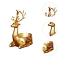 thumbnail image 6 of yotijay Cartoon Deer Statue Art Craft Ornament Desk Storage Tray Modern Resin Decorative Seated Golden, 6 of 9