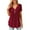 Burgundy, variant on Liher Women Basic Tshirt V Neck Short Sleeve Summer Tops Lounge Loose Tunic Blouse Dark Green Tee Shirts Clothes Size L