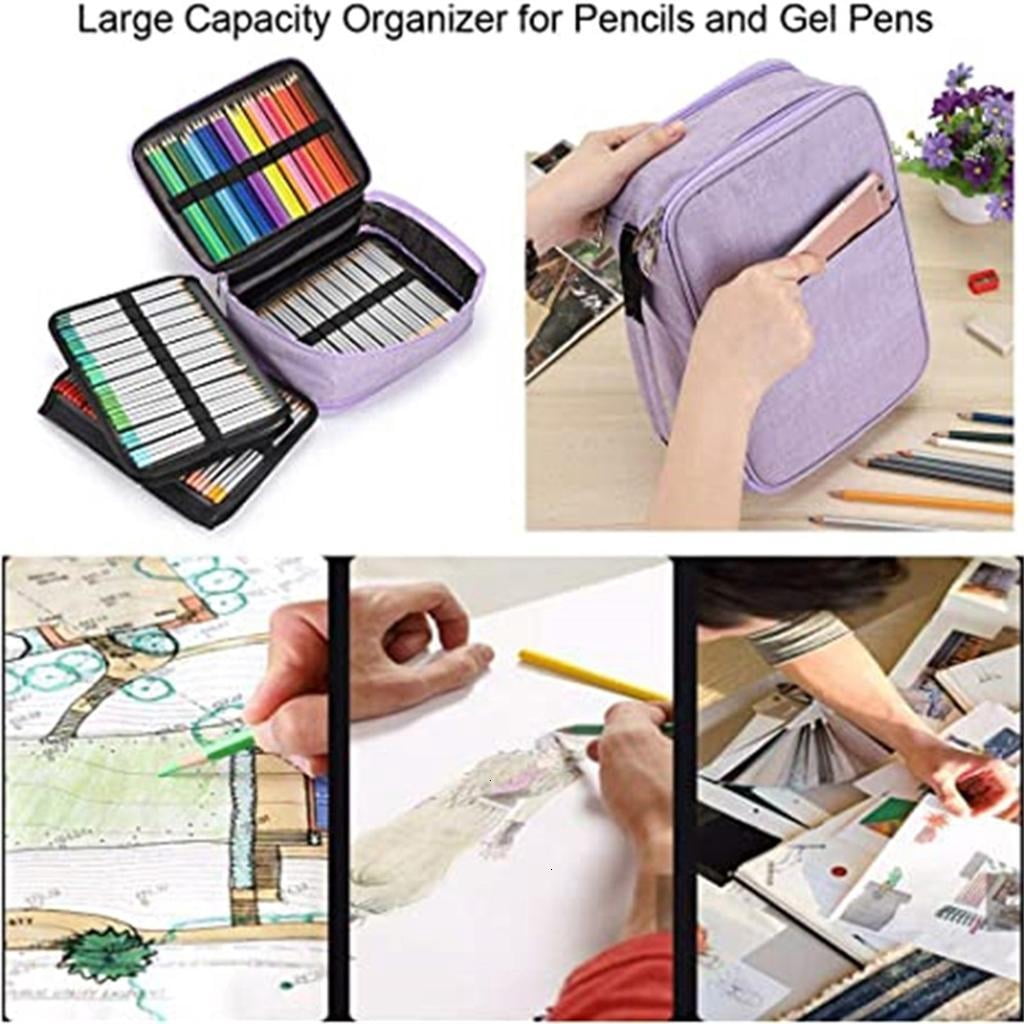 Giaone 300 Slots Coloured Pencils Storage Bag Large Capacity Pencil Case with Handle
