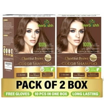 Herbishh Hair Color Shampoo for Grey Hair – Hair Dye Shampoo with Bio-Active Ingredients – Long Lasting Color – Travel-Friendly Pack (20 x 30ml Sachets) Chestnut Brown
