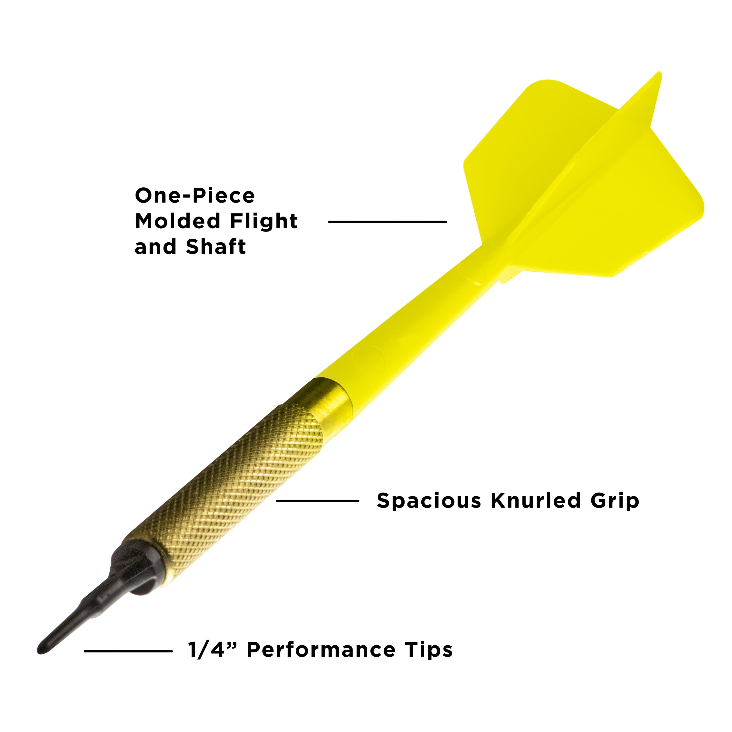 Viper Commercial Bar Darts, 45 Soft Tip Darts, Yellow