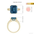 thumbnail image 4 of ANGARA Natural Emerald-Cut 7.2 ct London Blue Topaz Cocktail Ring in 14K Yellow Gold for Women (Size-12x10mm) | November Birthstone Jewelry for Women | London Blue Topaz Ring (Ring Size- 10.5), 4 of 9