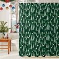 thumbnail image 6 of Shower Curtain 54"W x 78"L Winter Pine Trees Elk Pattern Dark Green Style Fabric Shower Curtains Set with Hooks Water Repellent Bathroom Curtains Machine Washable Bathroom Accessories, 6 of 9