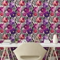 thumbnail image 2 of Ambesonne Floral Peel & Stick Wallpaper for Home, Flowers Monochrome Leaves, 13"x36", Eggplant White and Magenta, 2 of 5