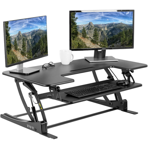 Vivo Black Height Adjustable Extra Wide 42 Stand Up Desk