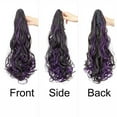 thumbnail image 5 of Synthetic 20Inch Long Curly Ponytail Claw Clip in Hair Extension Mixed Red Purple Hairpiece for Women, 5 of 9